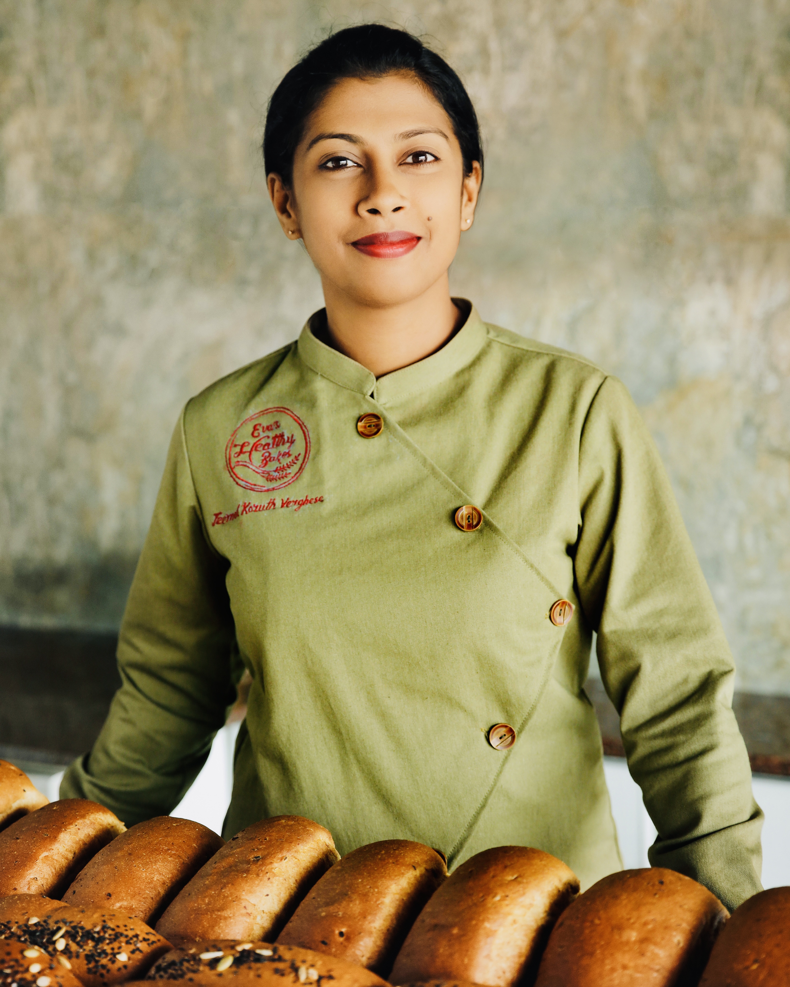 Chef Jeemol Chacko Koruth of The Readiness School with fresh baked loaves